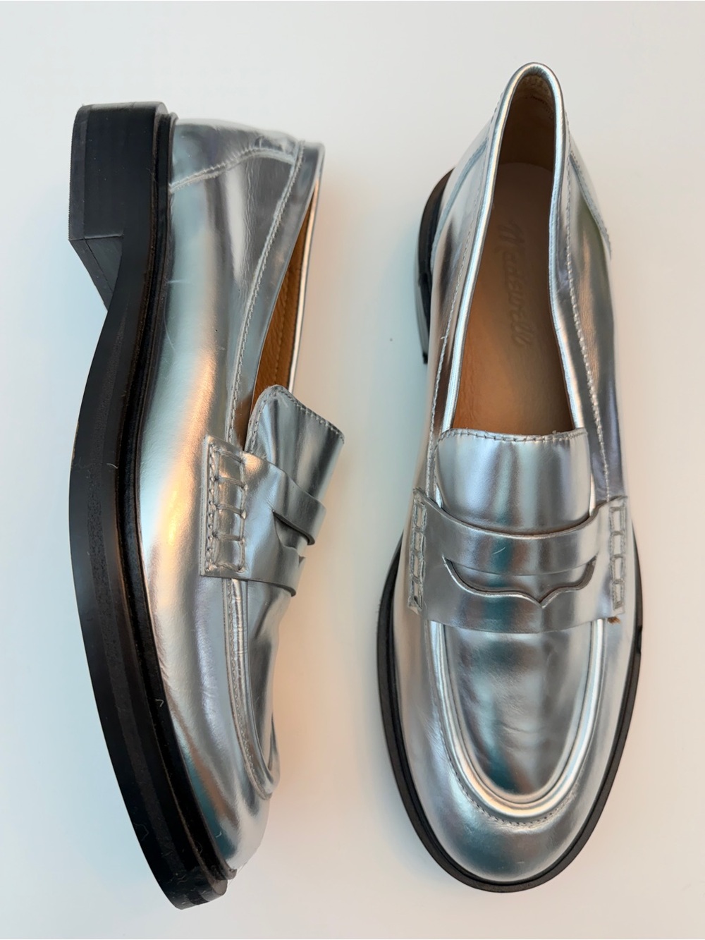 Madewell The Vernon Metallic Loafers, Size 9.5